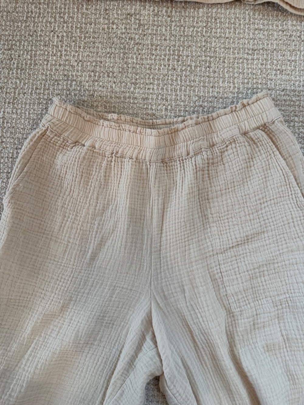 Rails Light Beige Gauze 2 Piece Matching Set - Top and Wide-Leg Pants Size M - Picture 8 of 11